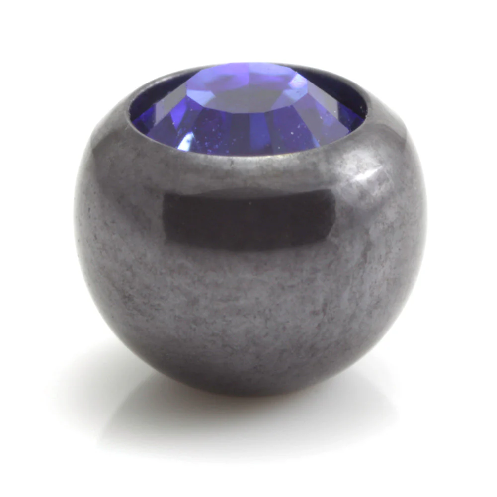PVD Black Ti Clip In Gem Ball - Image 3