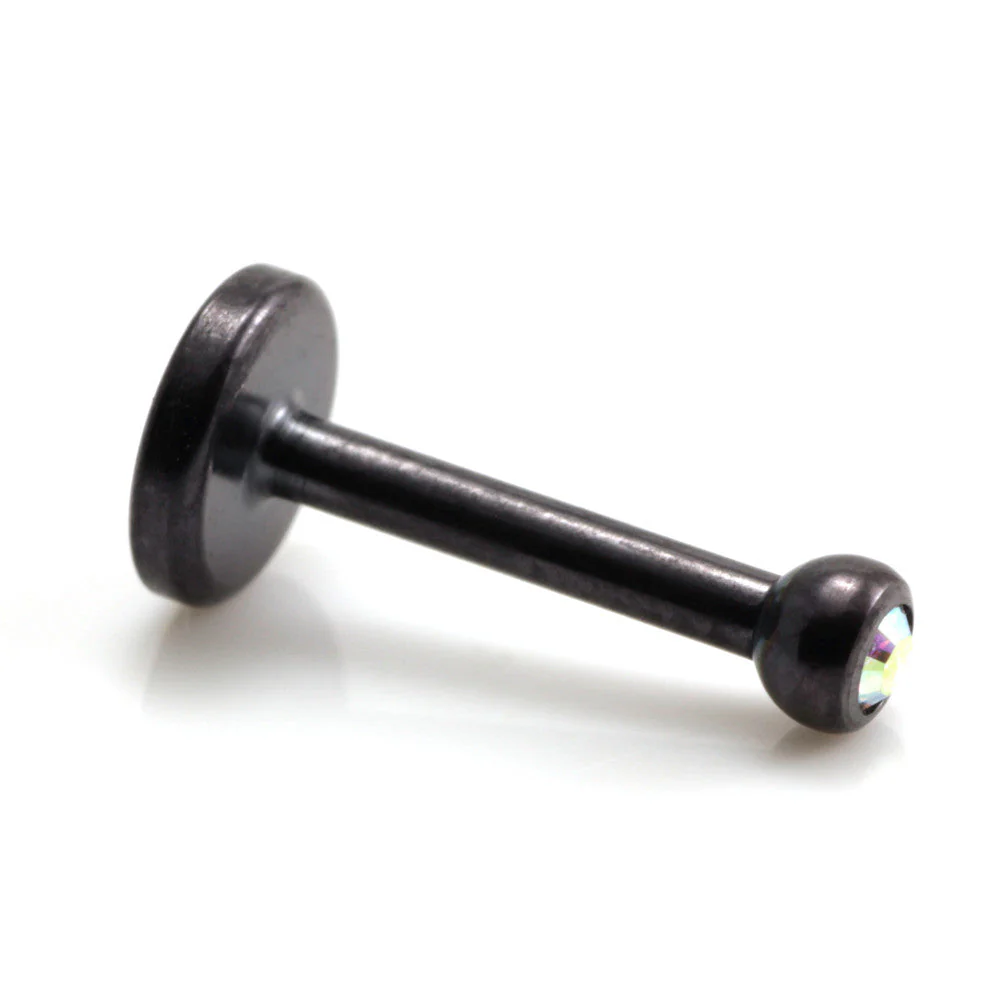PVD Black Ti Micro Internal Gem Labret