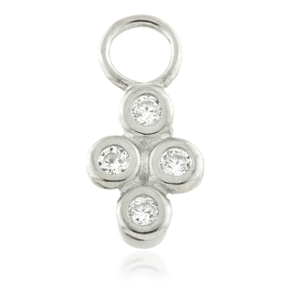 Quad Gem Charm for Hinge Segment Ring / BCR