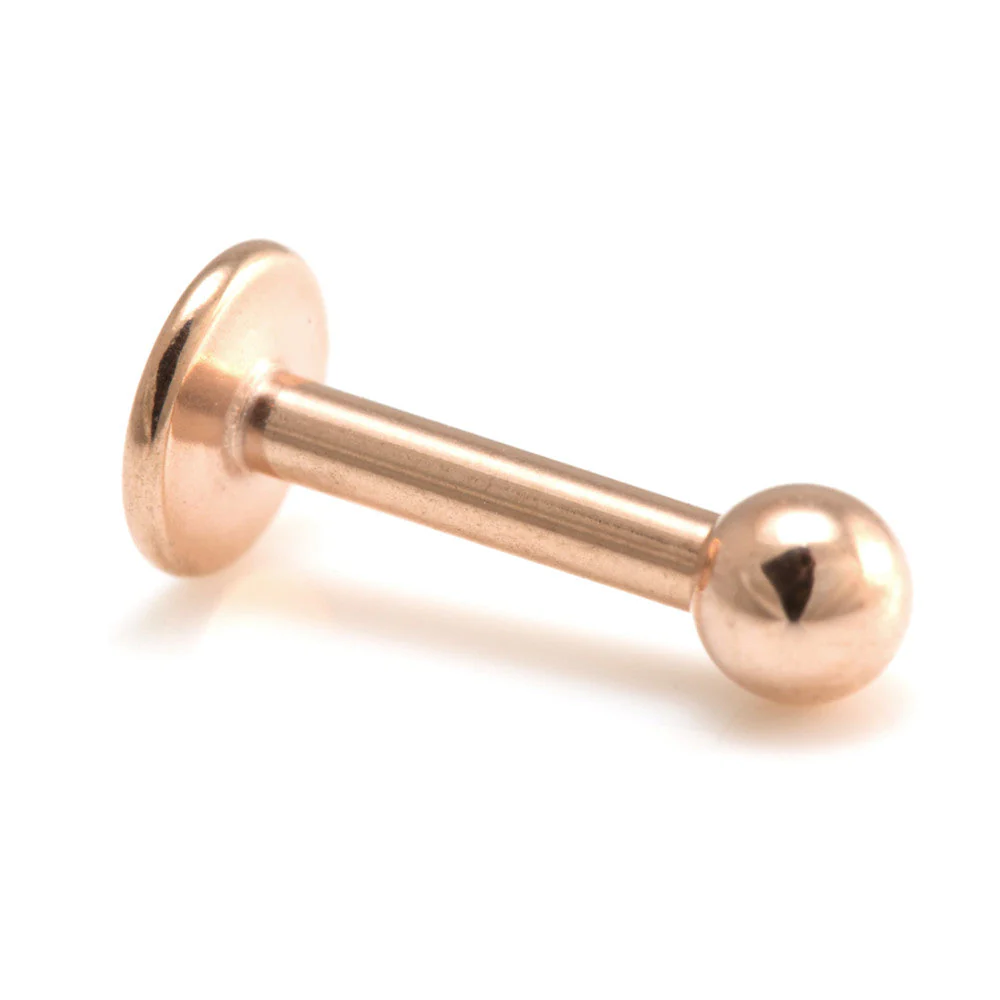 Rose Gold Internal Thread Titanium Micro Labrets