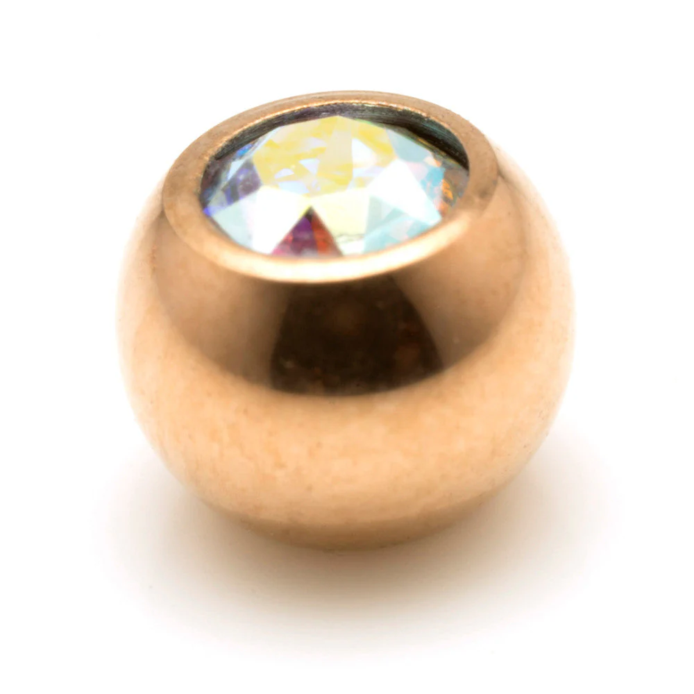 Rose Gold PVD Ti Gem Ball External