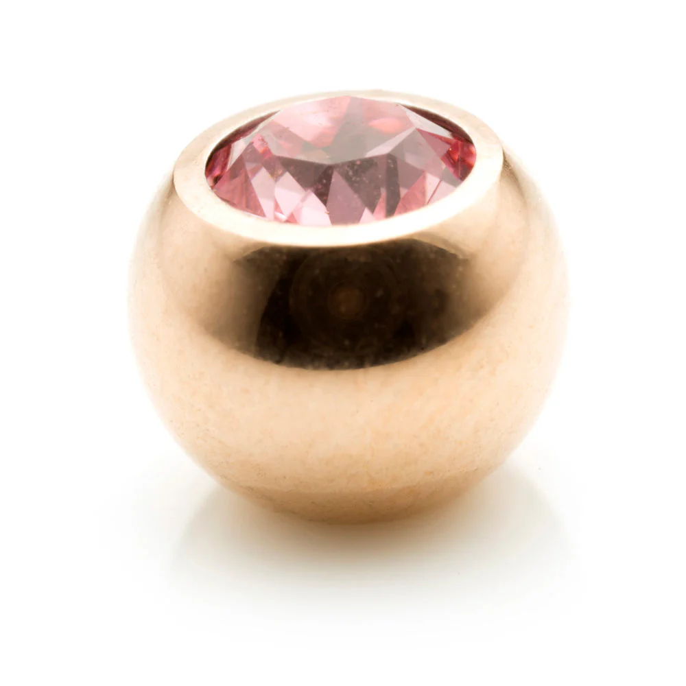 Rose Gold Steel Gem Ball - Image 4