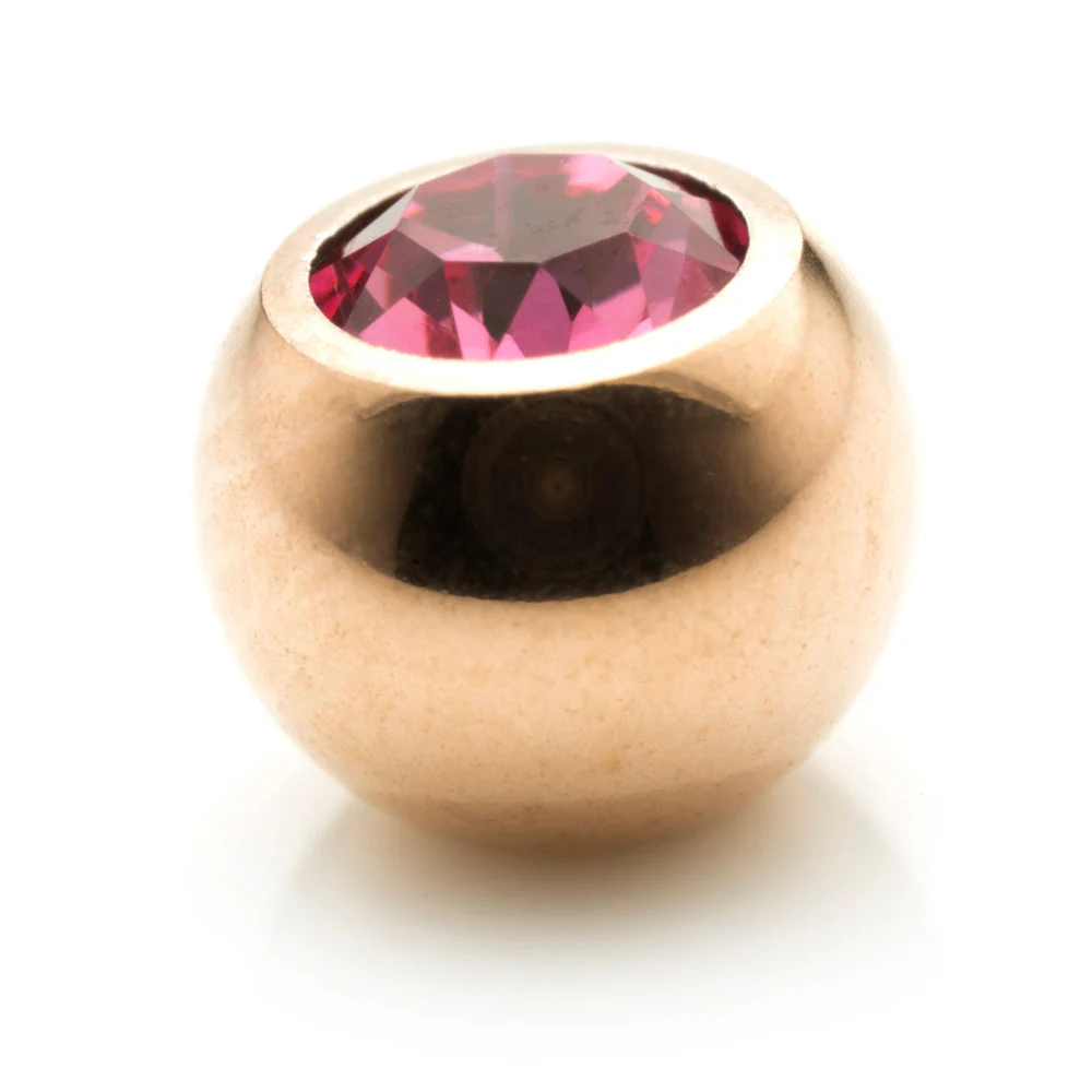 Rose Gold Steel Gem Ball - Image 8