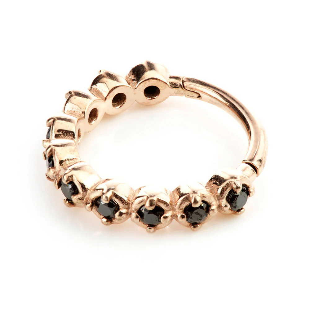 Rose Gold Steel Hinged Prong Gem Ring - Image 2