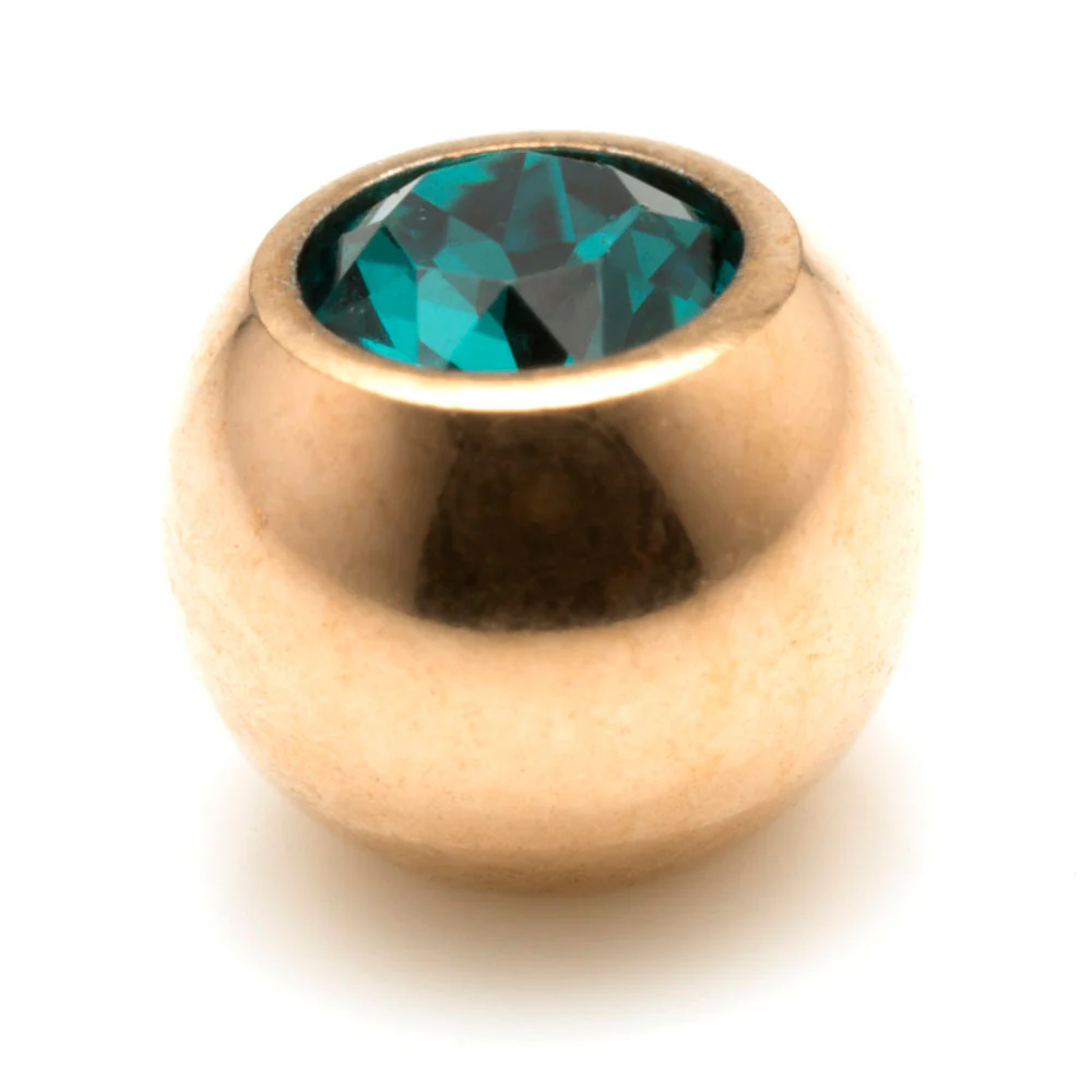 Rose Gold Ti PVD Gem Ball - External - Image 11