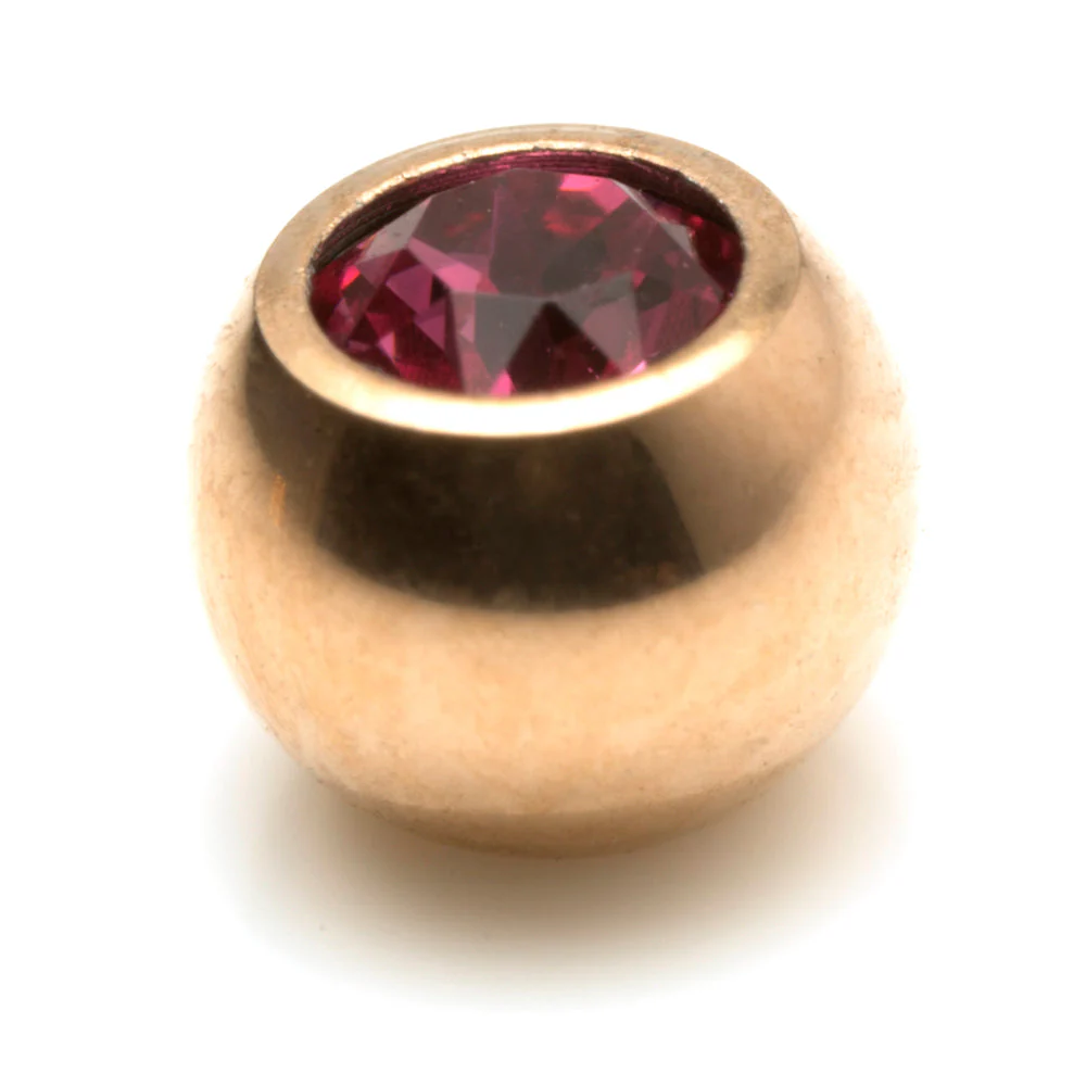 Rose Gold Ti PVD Gem Ball - External - Image 8