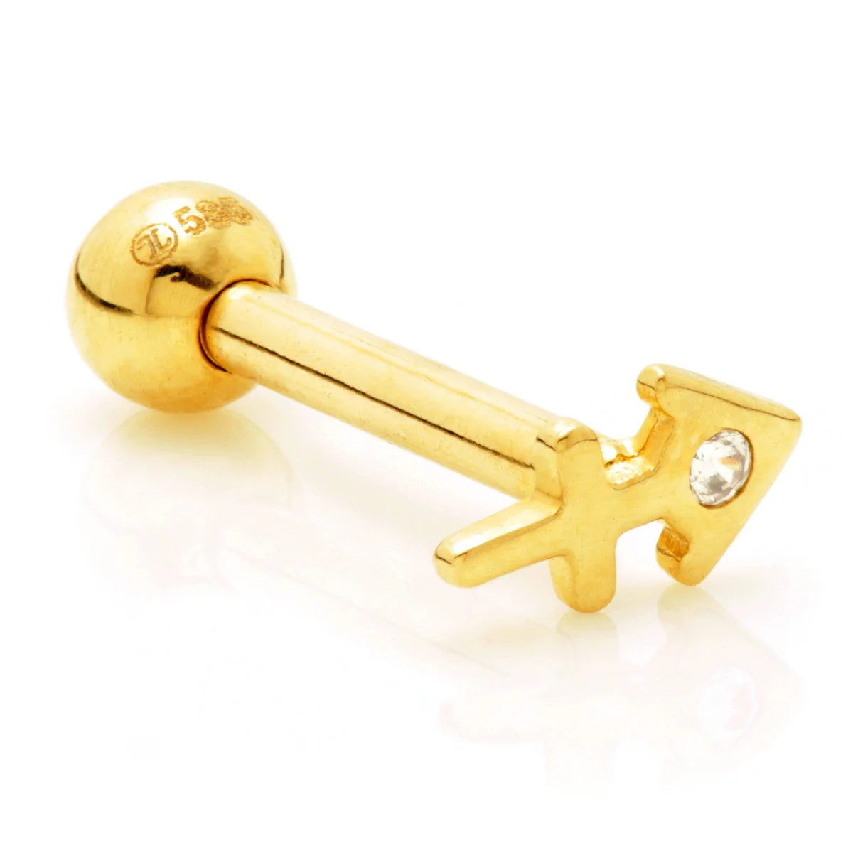 Sagittarius Solid Gold Jewelled Zodiac Microbar