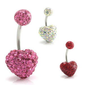Multi Gem Heart Navel