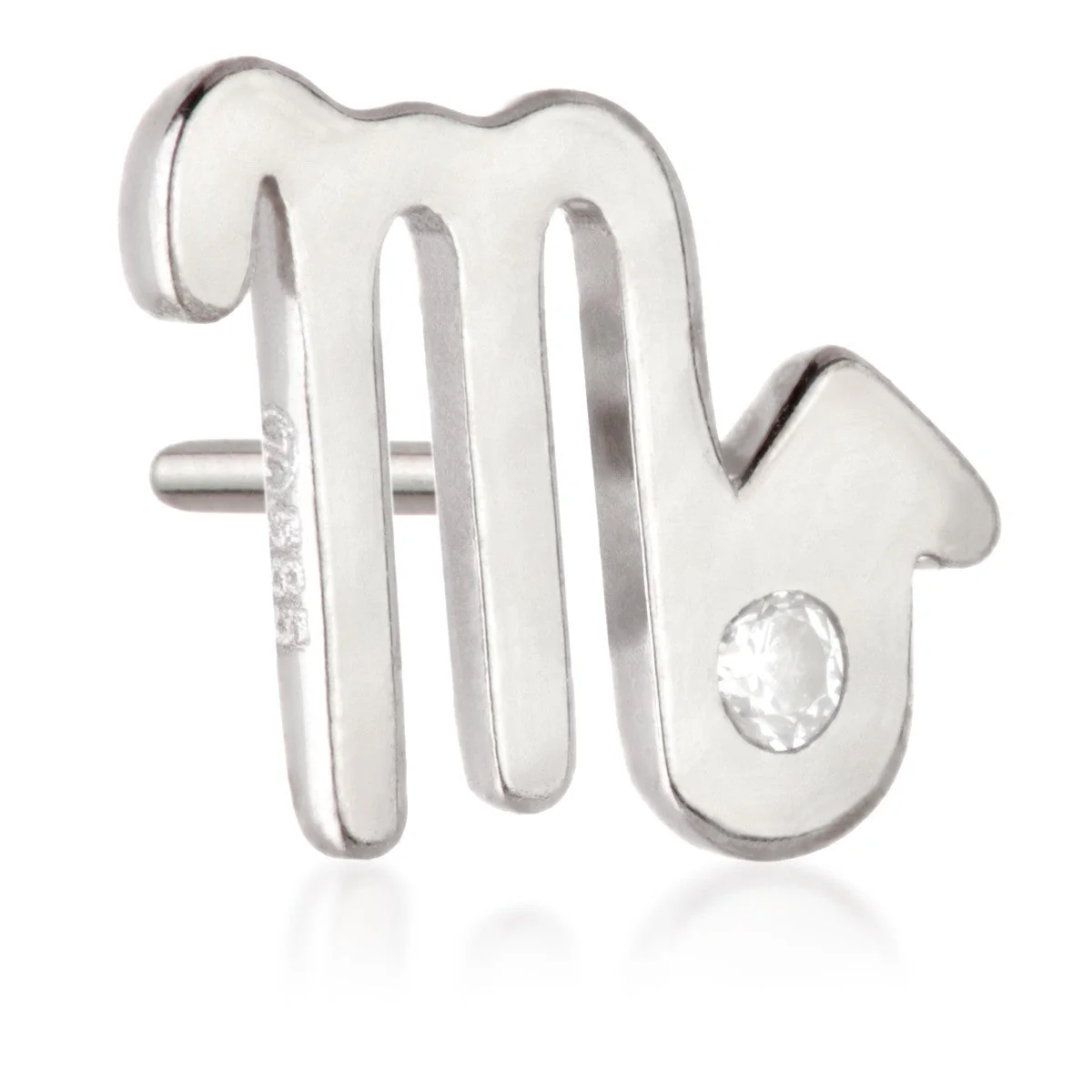 Scorpio Threadless Jewelled Zodiac Pin Attachment - Image 2