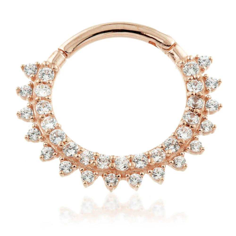 Selene Solid Gold Multi Gem Daith & Septum Hoop