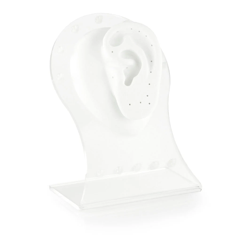 Silicone Ear with Piercing Holes & Perspex Stand