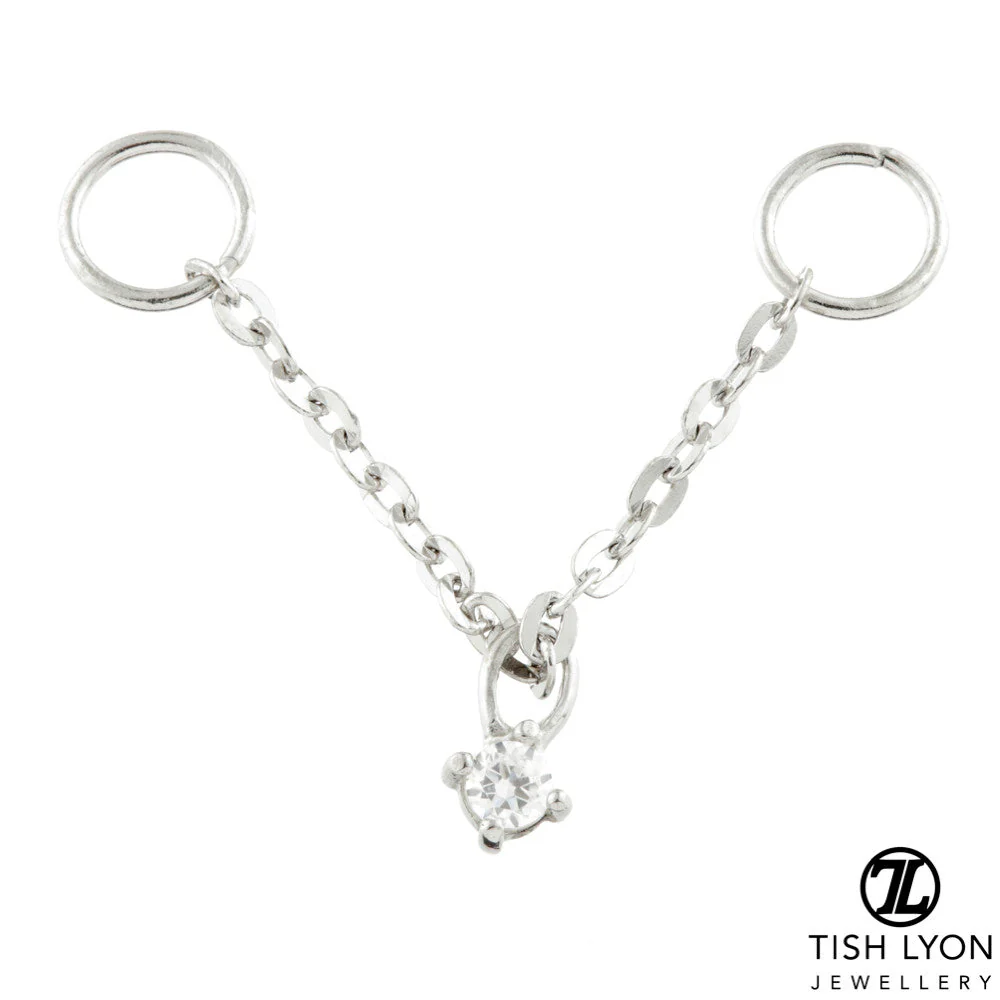 Solid 9ct Gold Hanging Gem Chain Charm for Bars - Image 2