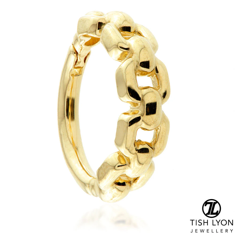 Solid Gold Chain Hinge Ring - Image 2