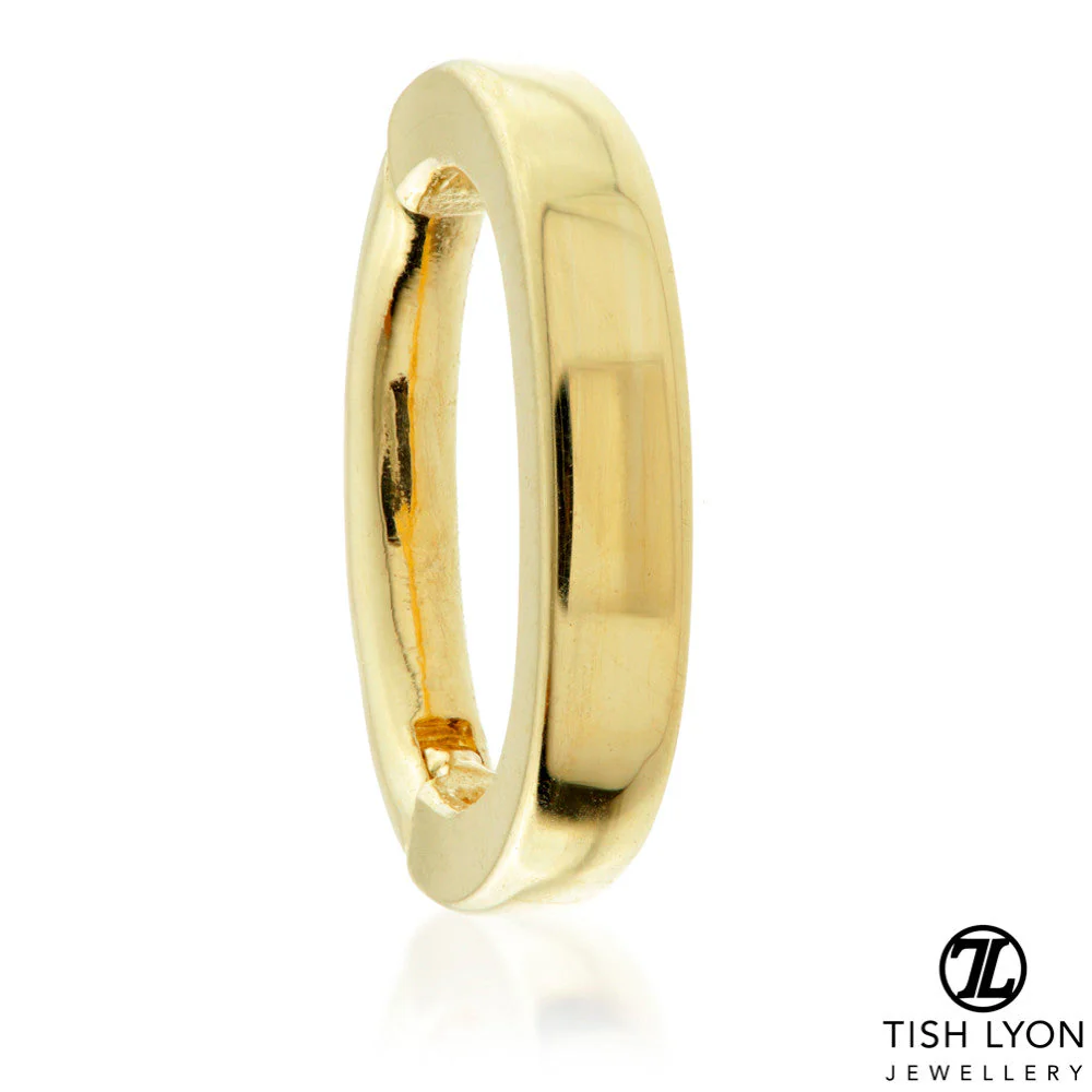 Solid Gold Hinged Oval Rook Ring