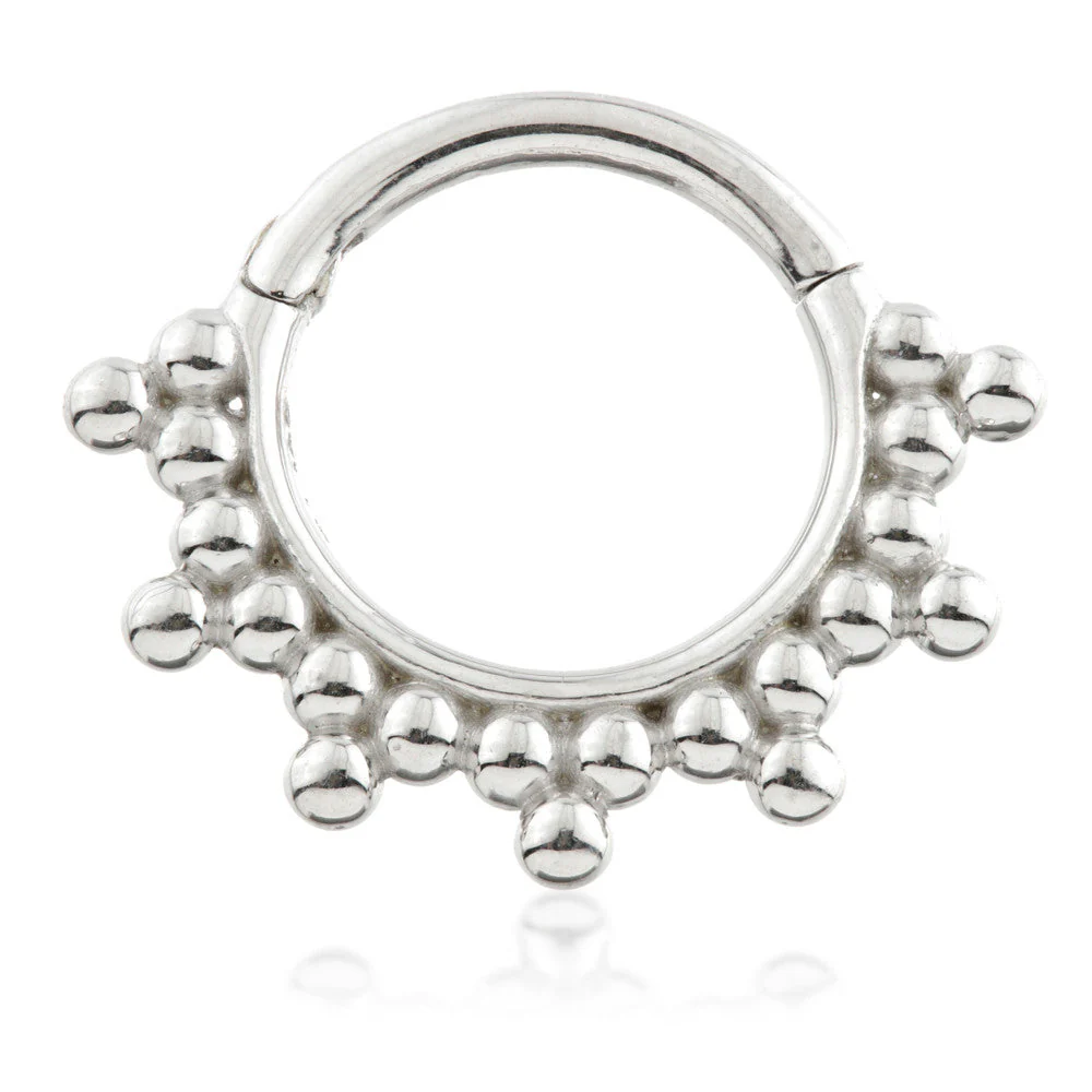 Solid Gold Tribal Ball Hinge Ring