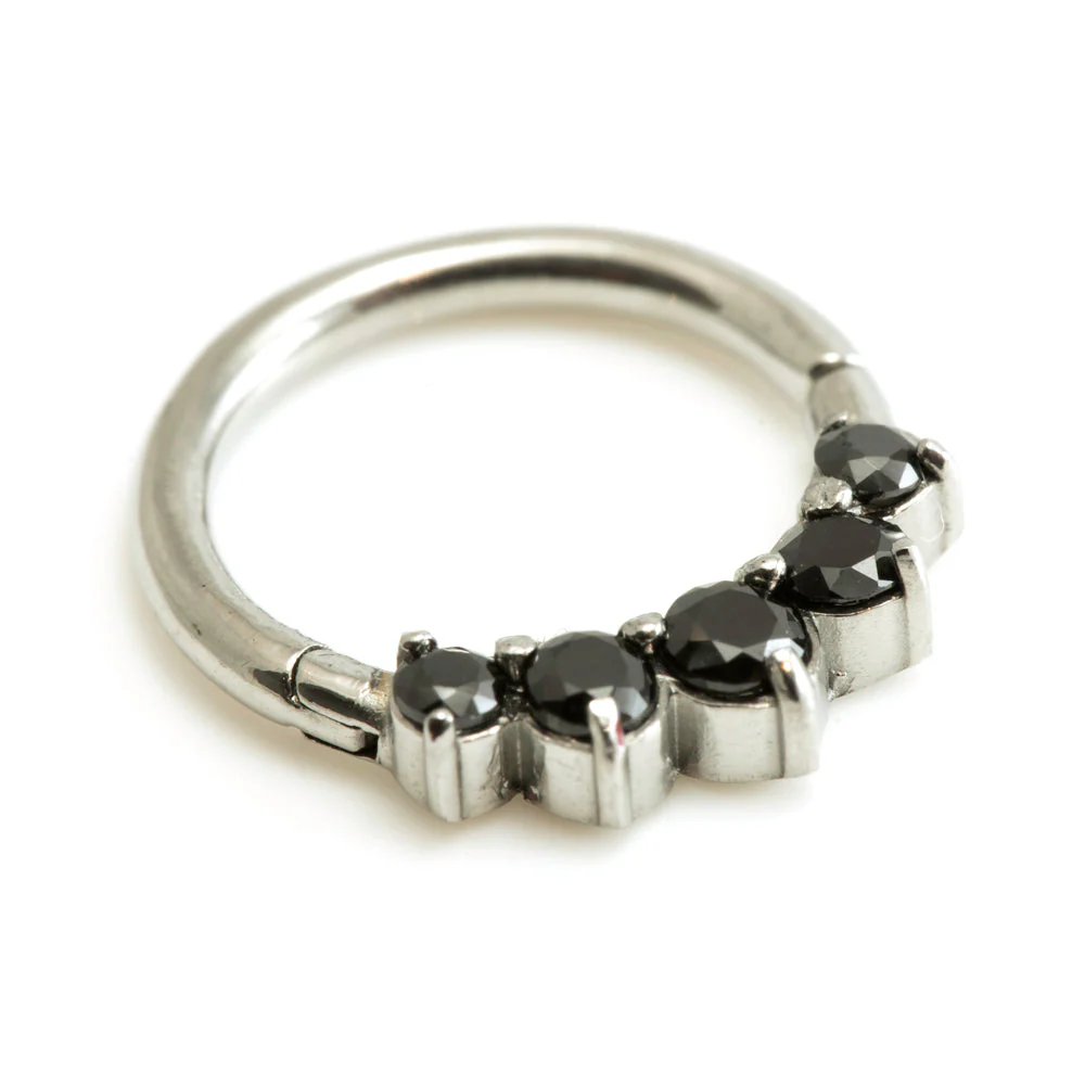 Steel 5 Gems Hinged Micro Ring - Image 7