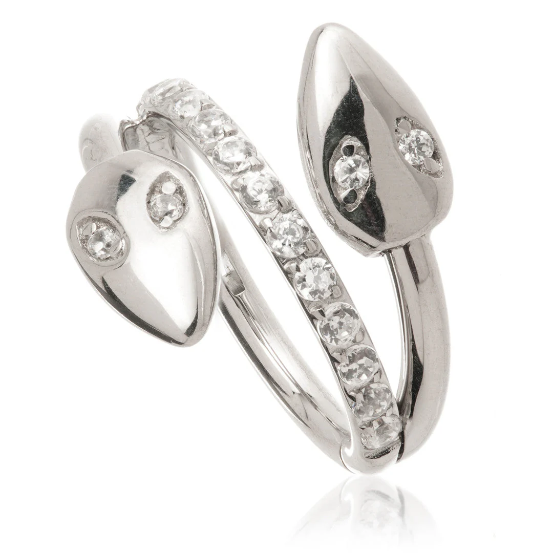 Steel Coiled Snake Hinged Ring