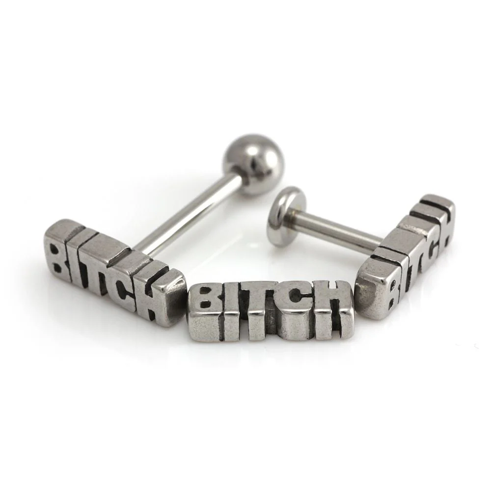Steel External B*tch Tongue Bar -16