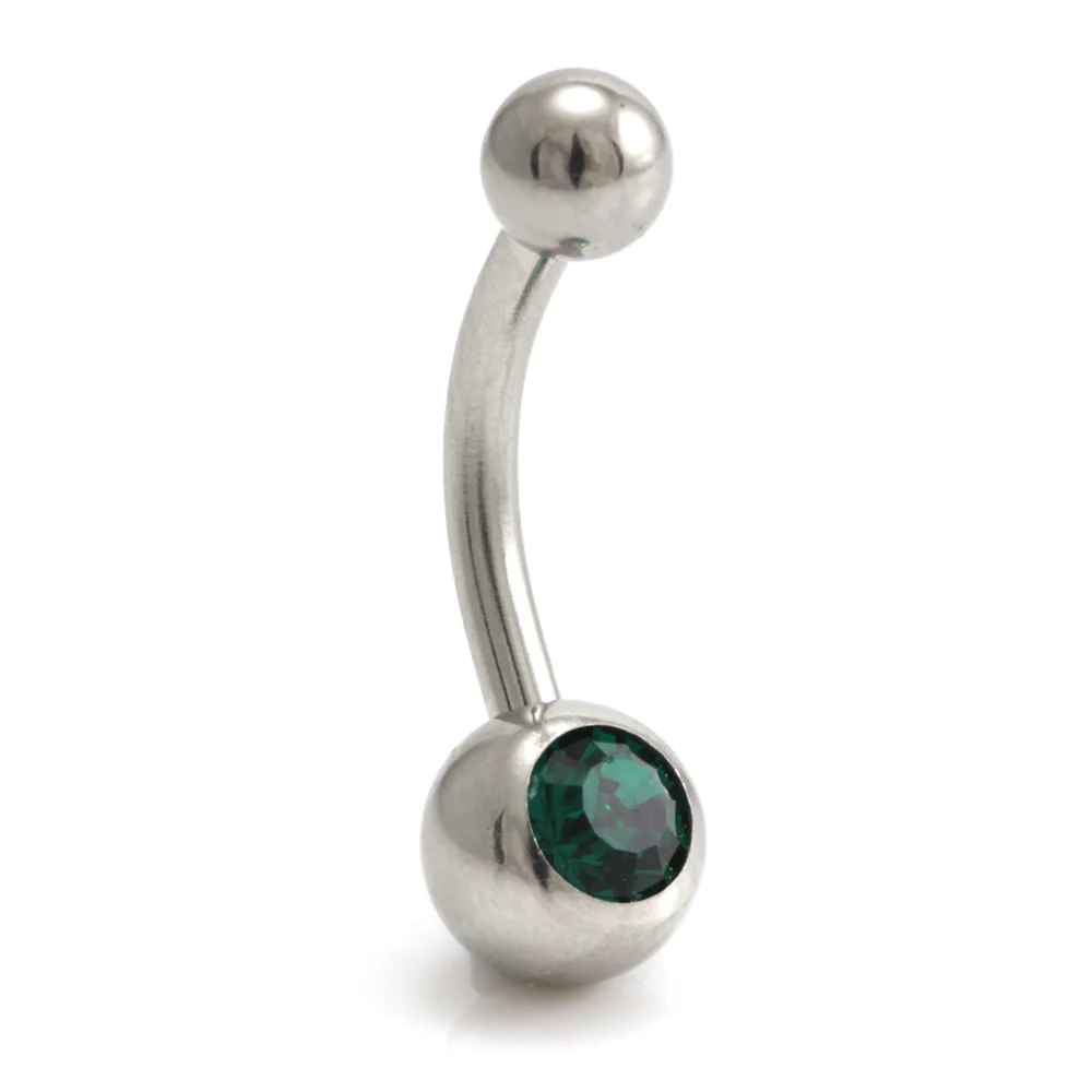 Steel External Thread Baby Jewelled Navel Bar - Image 12