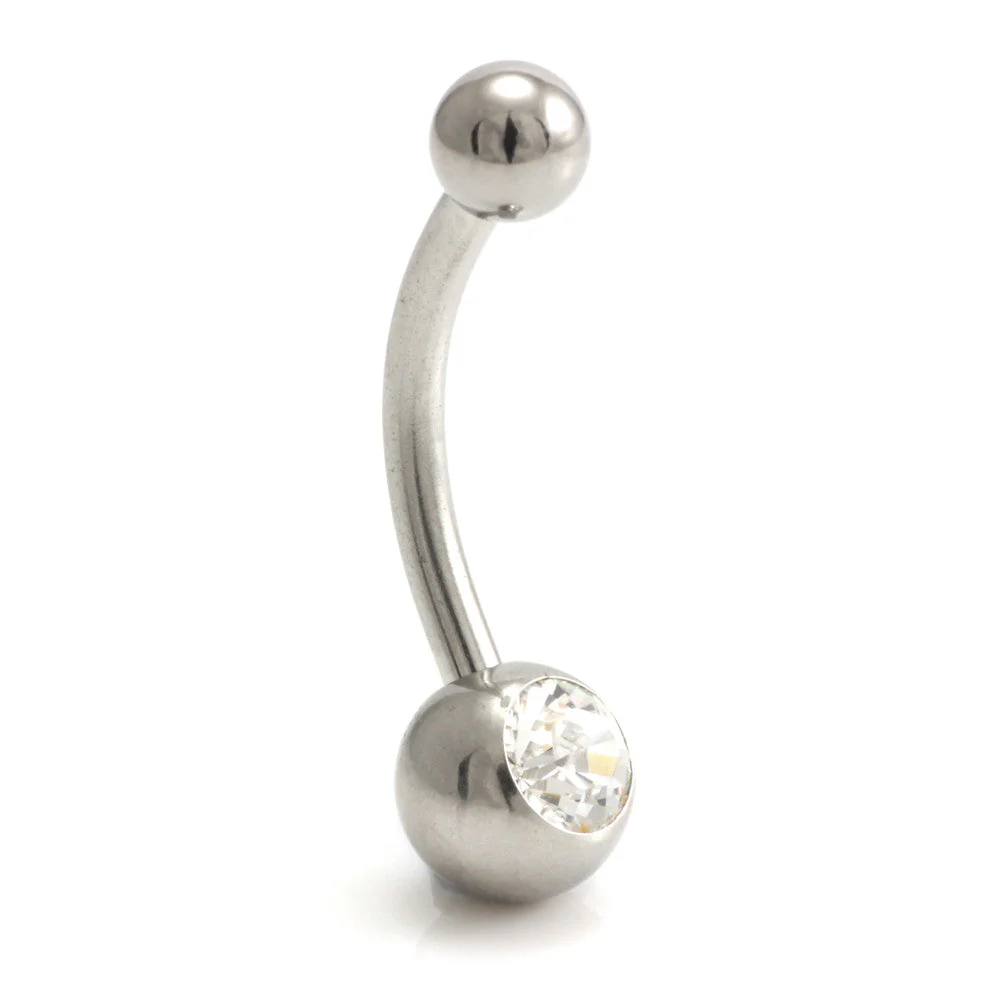 Steel External Thread Baby Jewelled Navel Bar - Image 13