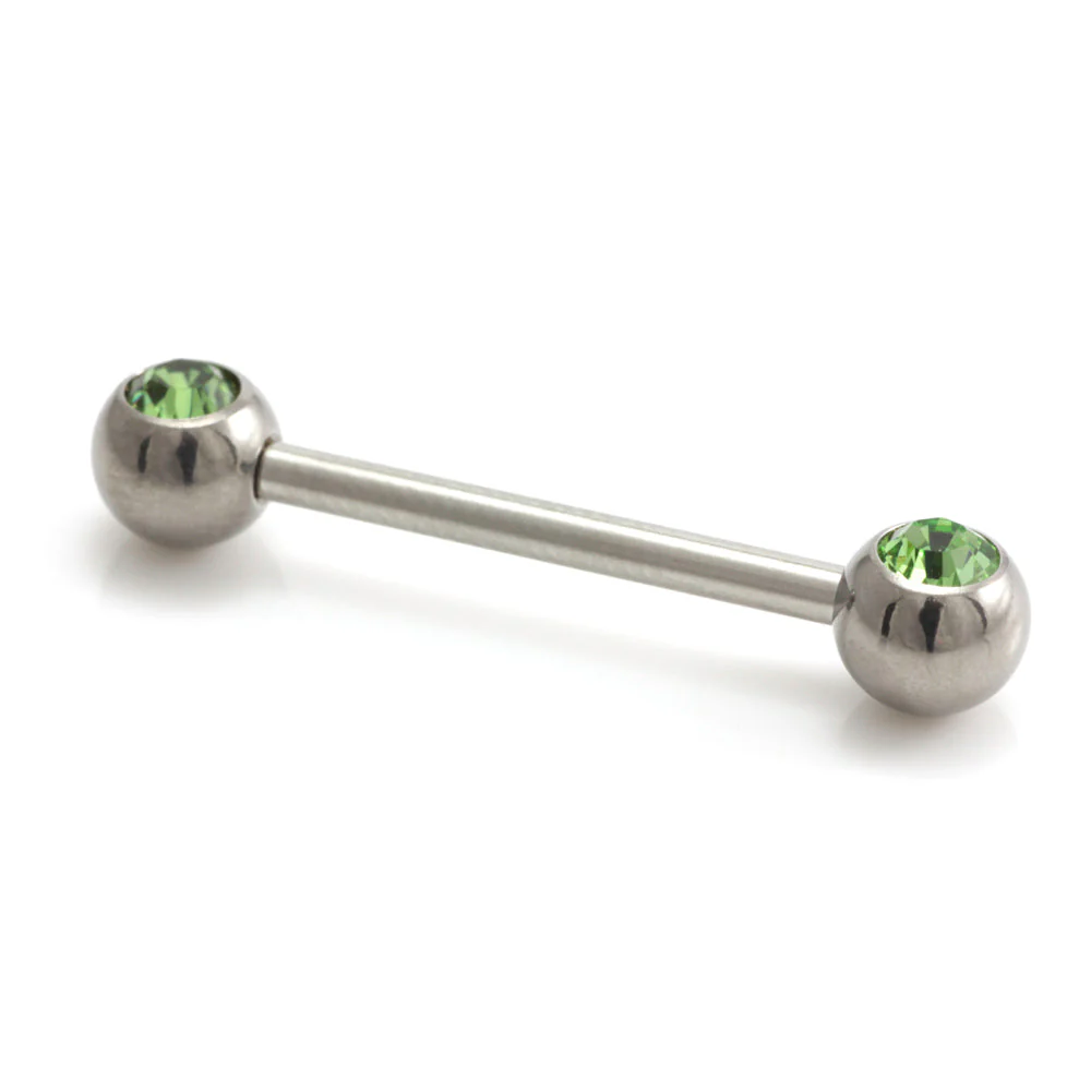 Steel External Thread Forward Facing Double Gem Barbell - Image 4