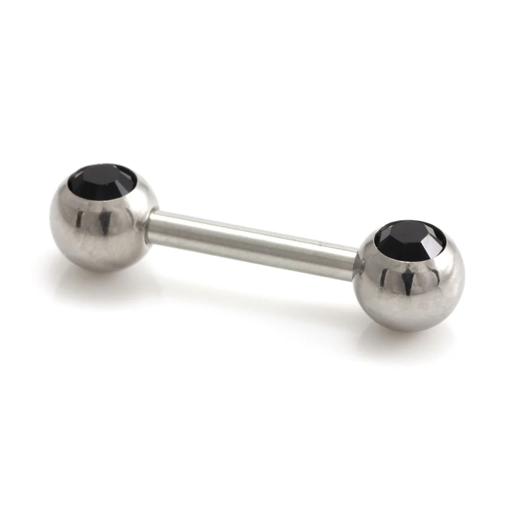 Steel External Thread Forward Facing Double Gem Barbell - Image 8