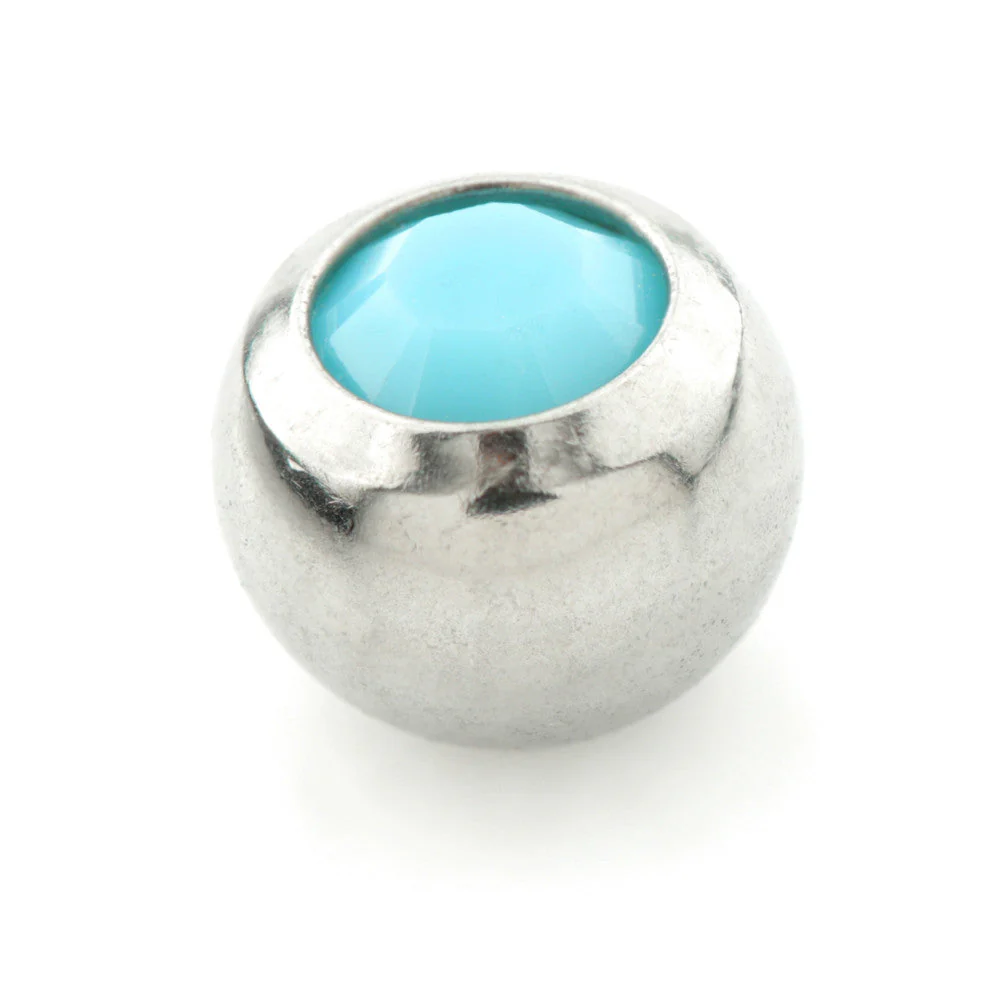 Steel External Thread Micro Gem Ball-1.2mm-4mm-Turquoise