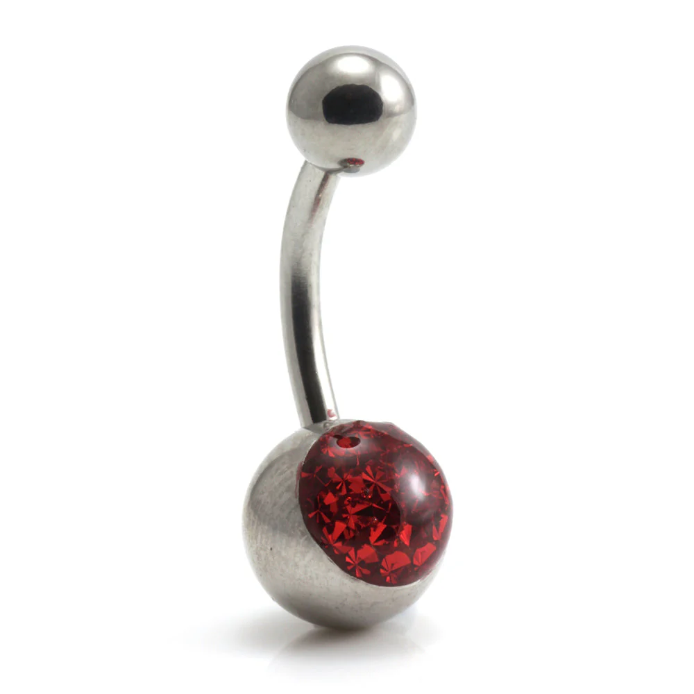 Steel External Thread Multi Gem Navel Bar - Image 2