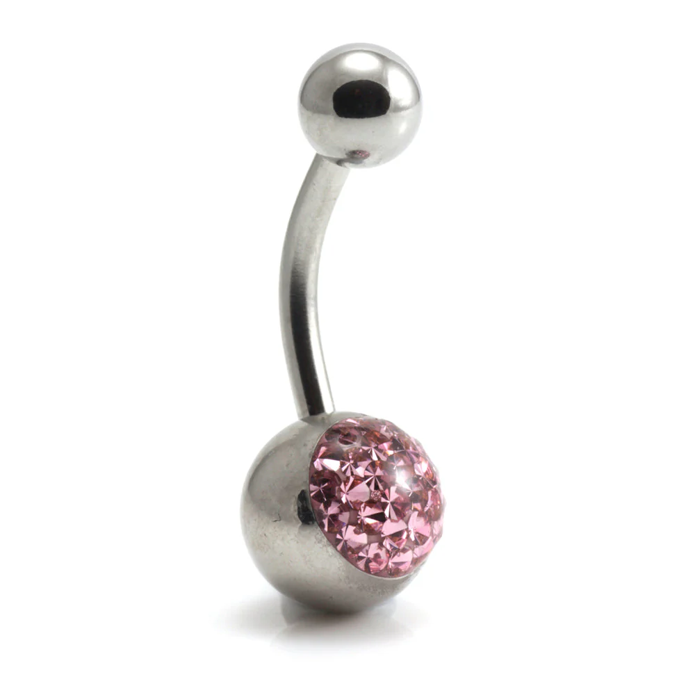 Steel External Thread Multi Gem Navel Bar - Image 3