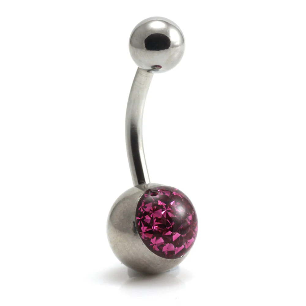 Steel External Thread Multi Gem Navel Bar - Image 4