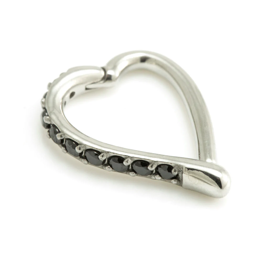 Steel Hinge Side Multi Gem Heart Ring - Image 5