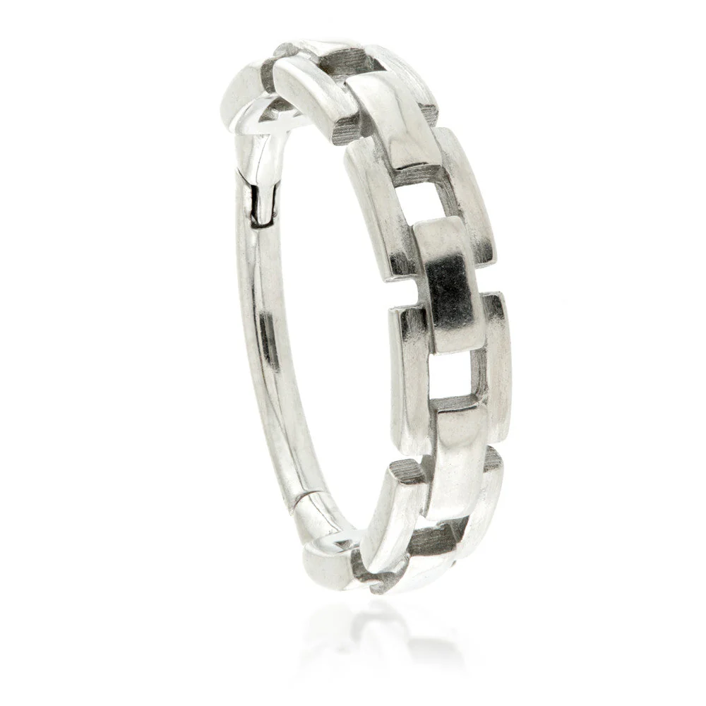 Steel Hinged Chain Conch Ring