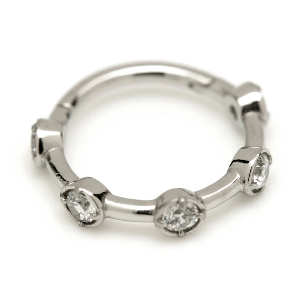 Steel Hinged Gem Ring