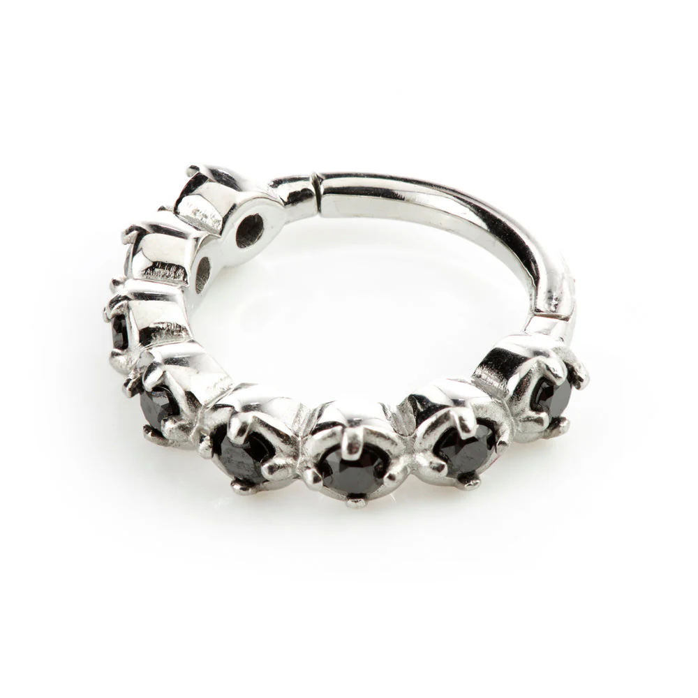 Steel Hinged Prong Gem Ring - Image 2