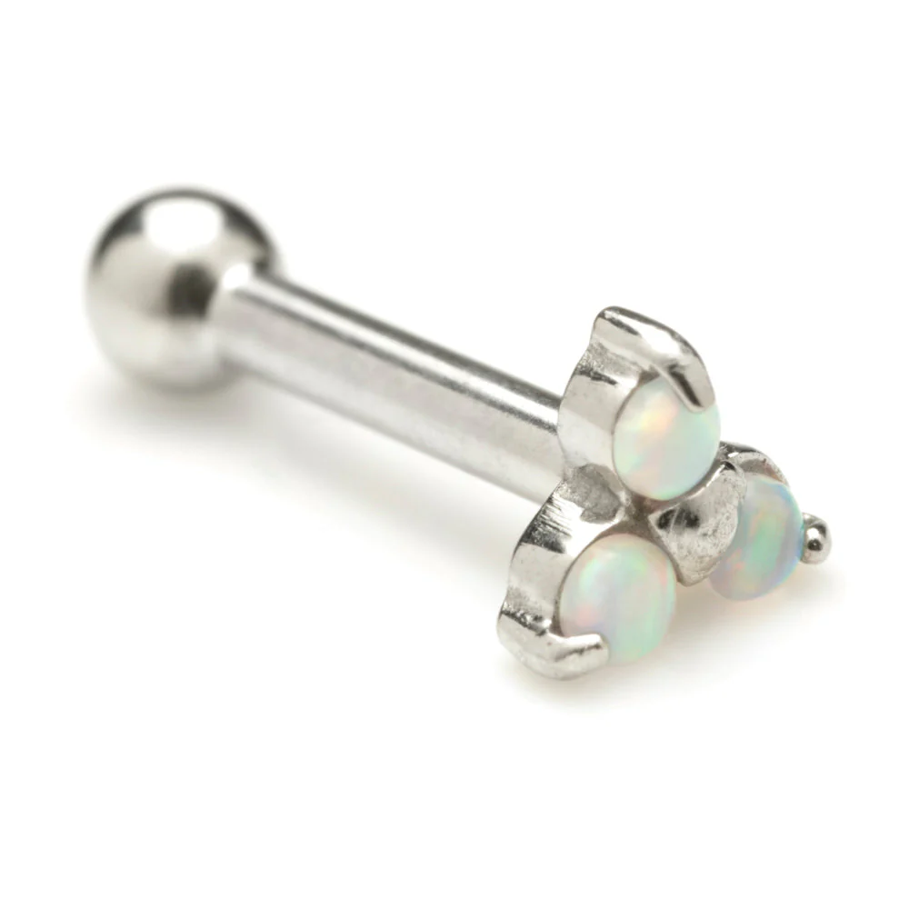 Steel Internal Thread Opal Single Ball Microbar - 1.2mm - Image 2