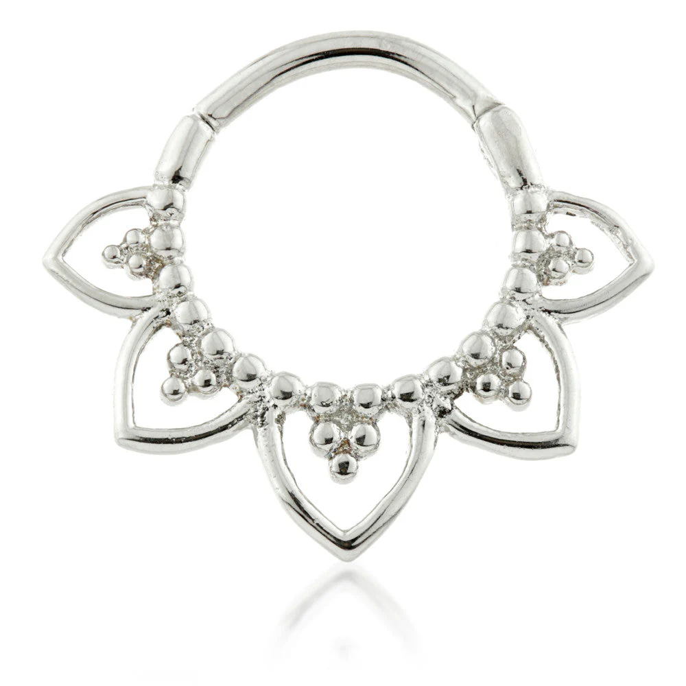 Steel Lotus Petal Daith Ring - SEP4