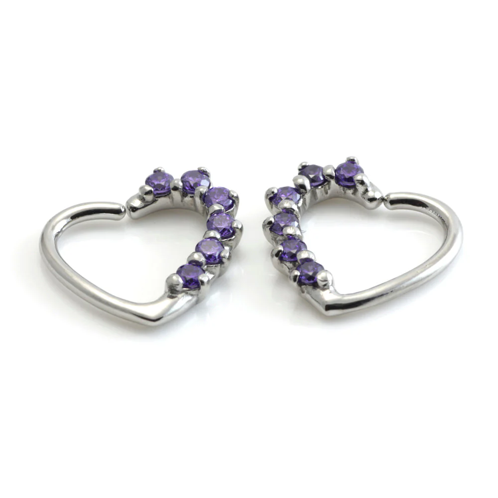 Steel Multi Gem Heart Ring - Image 2