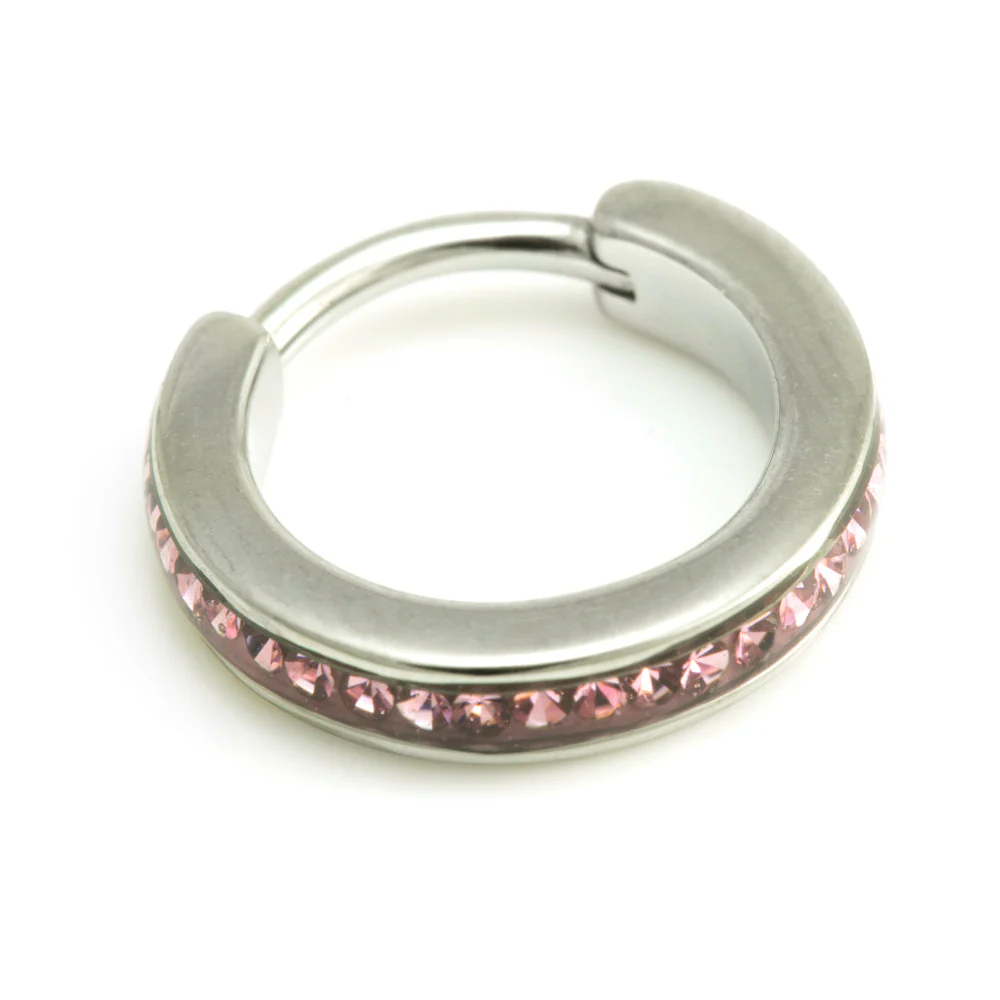 Steel Multi Gem Hinged Micro Ring - Image 4