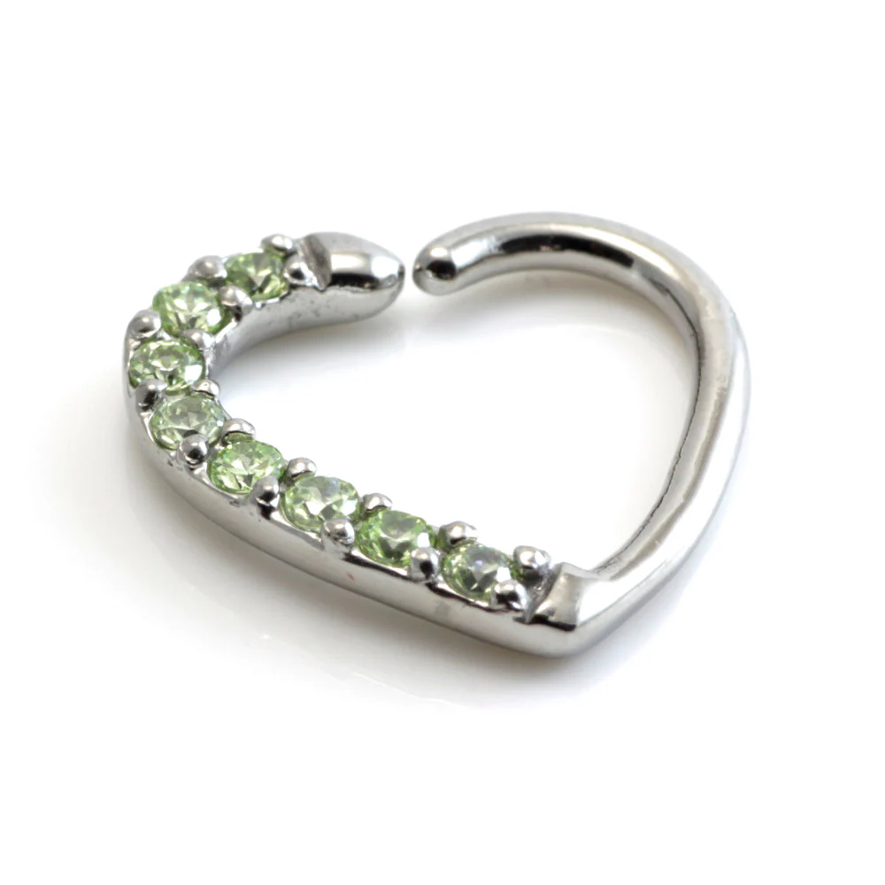 Steel Pave Gem Heart Ring - Image 3