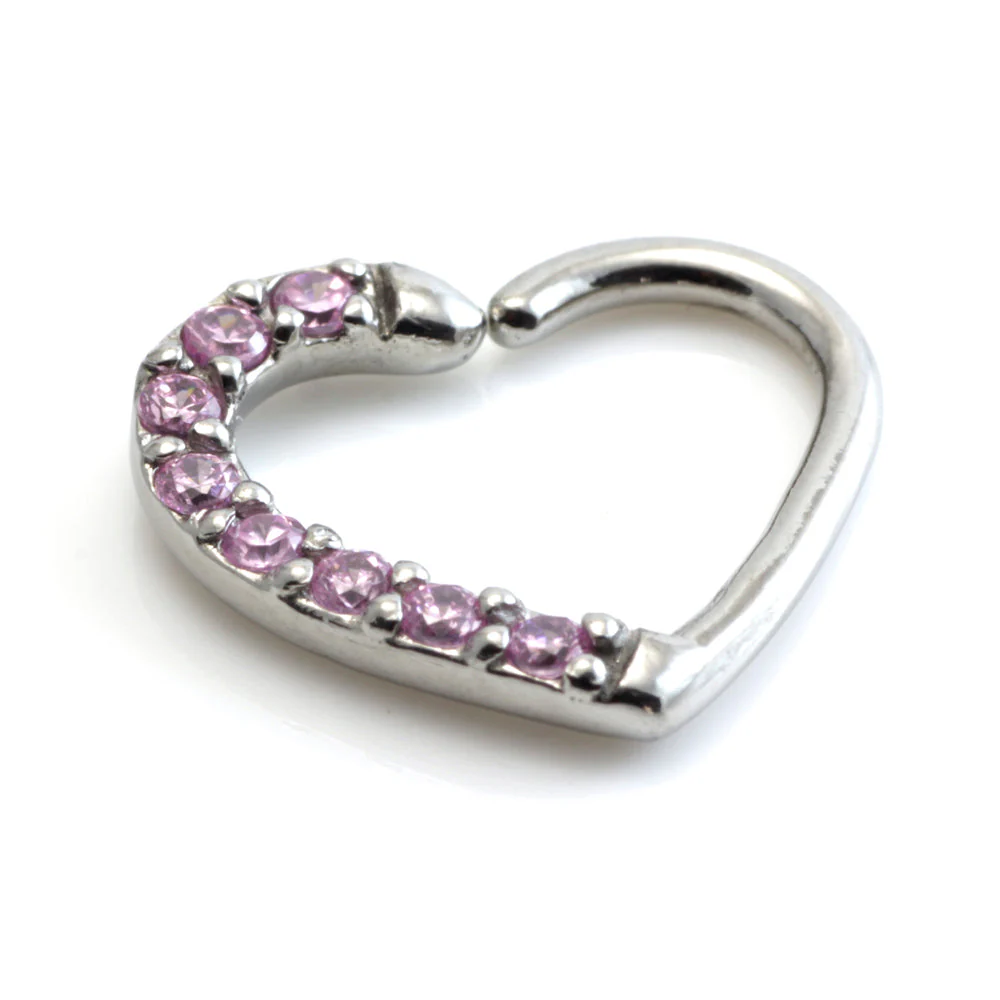 Steel Pave Gem Heart Ring - Image 5