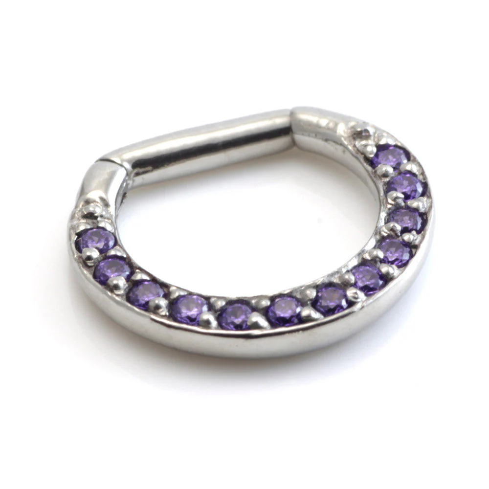 Steel Pave Jewelled Septum Ring