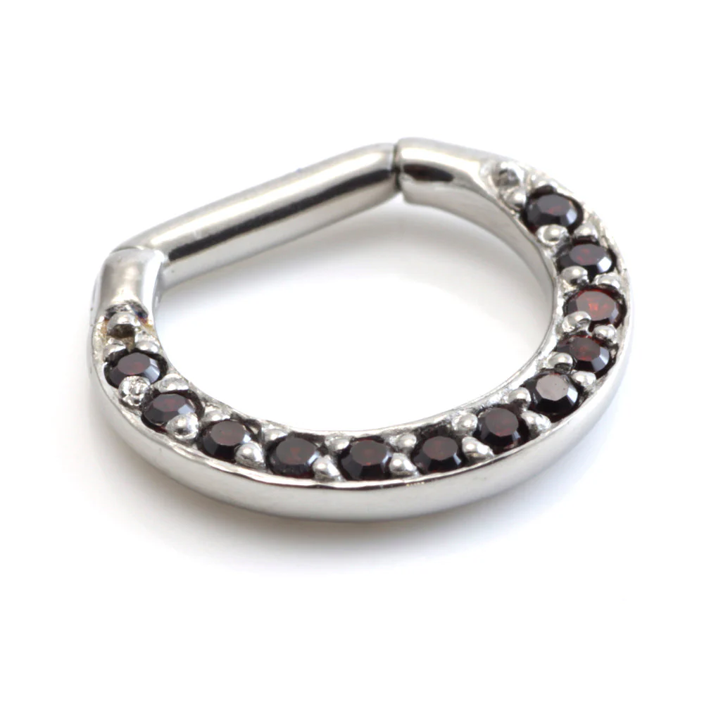 Steel Pave Jewelled Septum Ring - Image 2