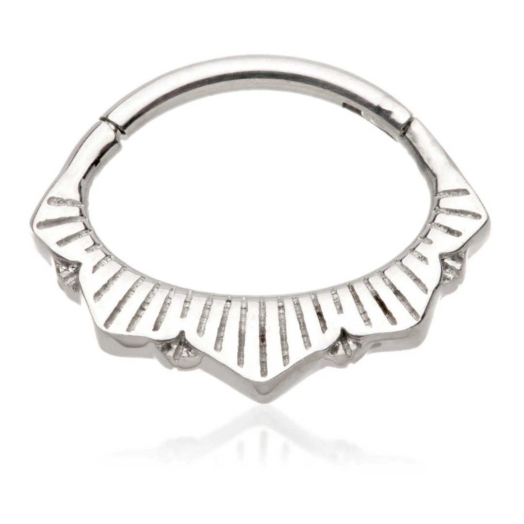 Steel Pinstripe Rook Ring