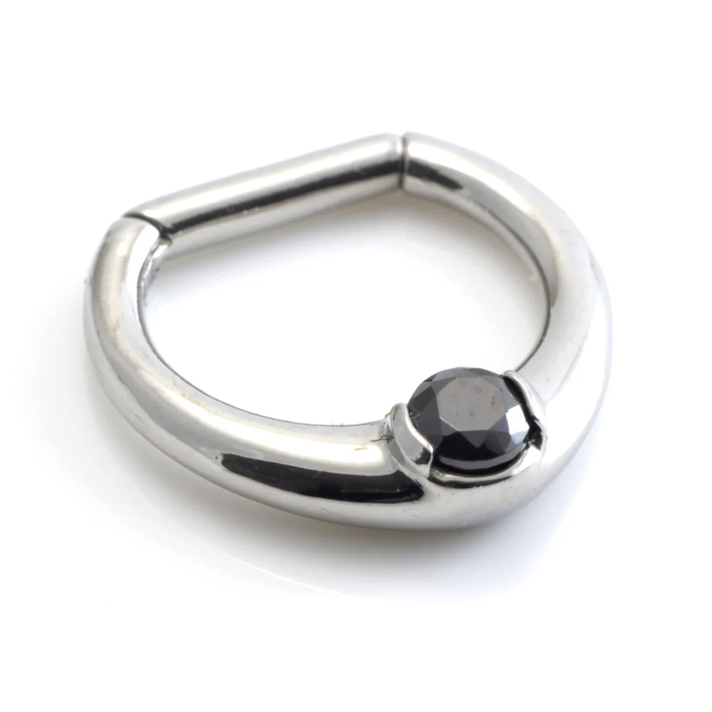 Steel Single Jewelled Septum Ring - Image 4