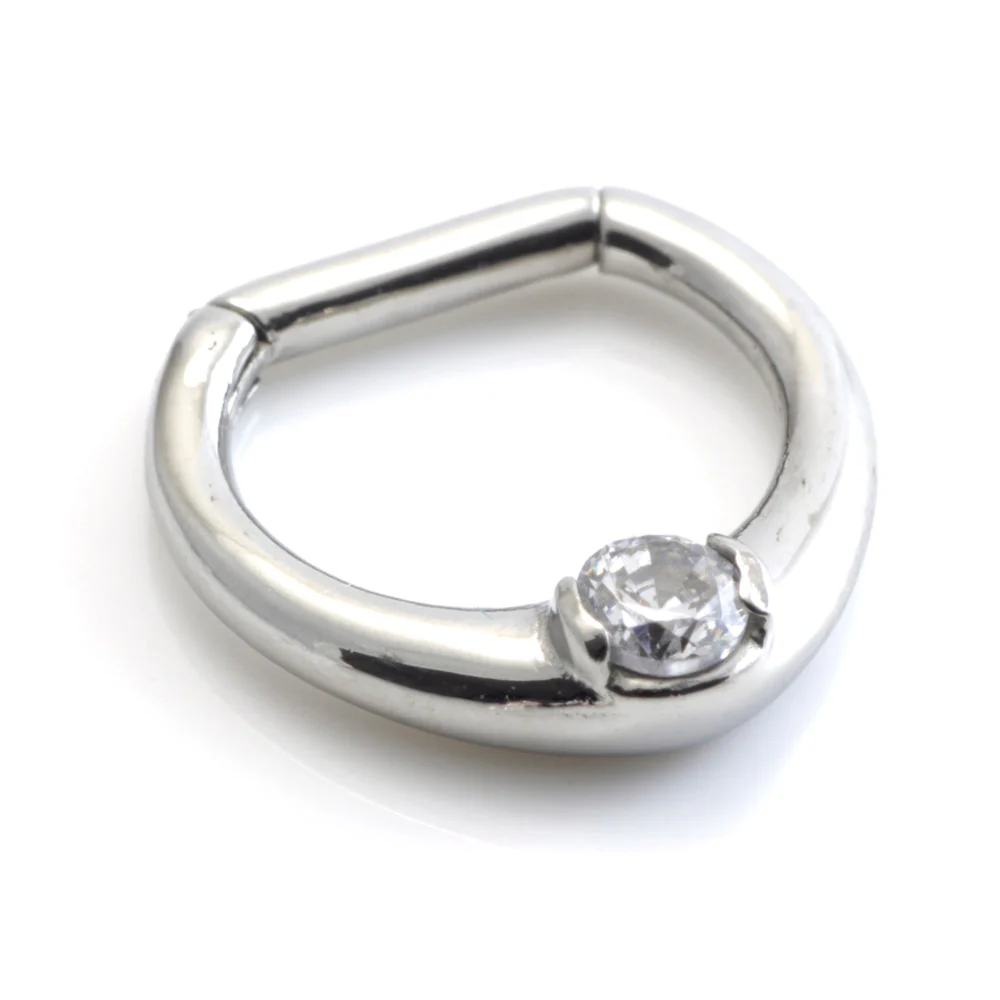 Steel Single Jewelled Septum Ring - Image 5