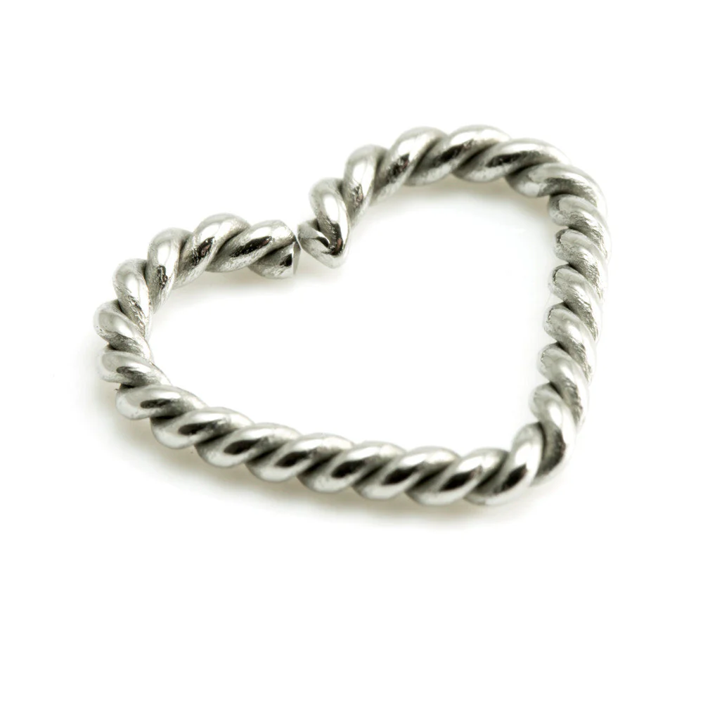 Steel Twisted Heart Ring