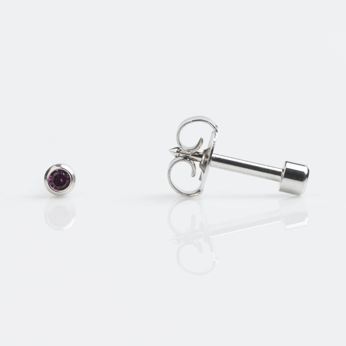 Studex Mini Stainless Bezel February Studs - Pack of 12