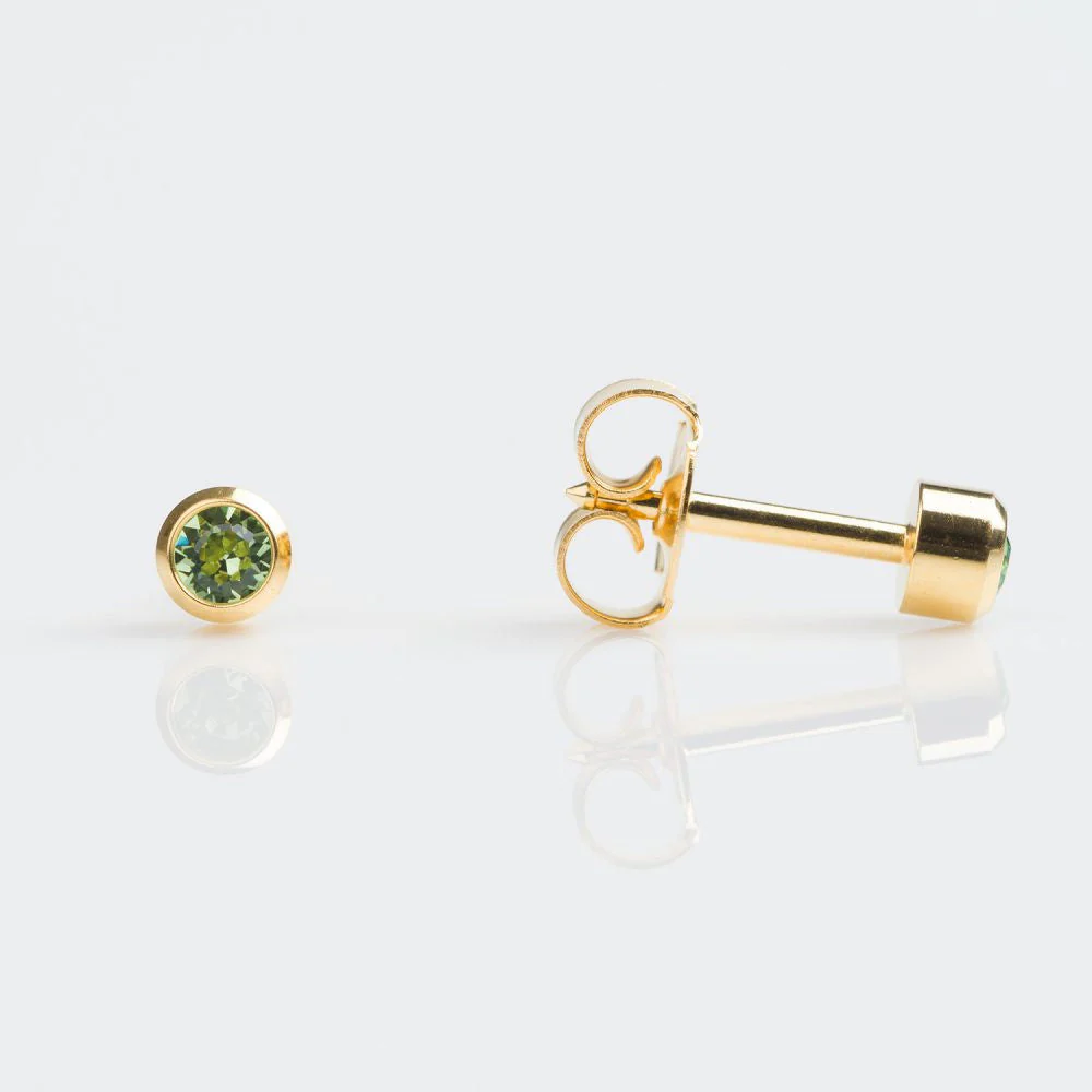 Studex Regular Gold Plated Bezel August Studs - Pack of 12
