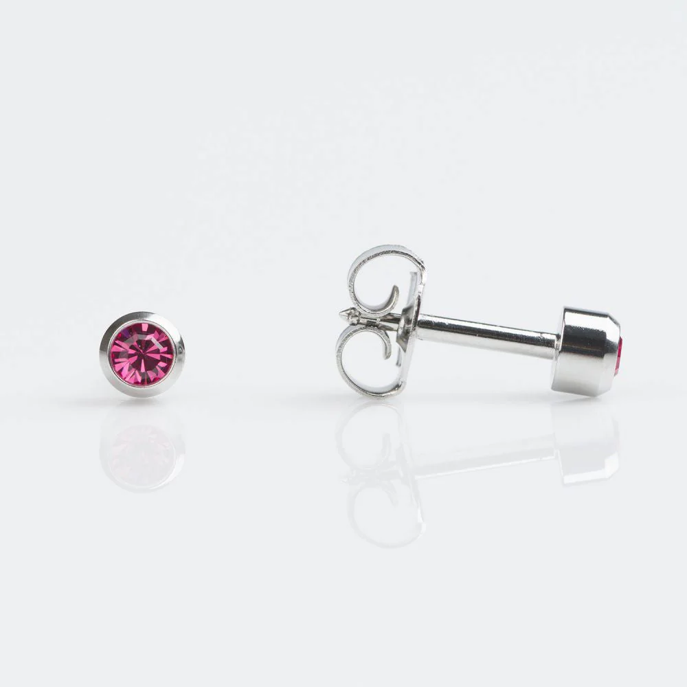 Studex Regular Stainless Rose (October) Bezel Studs - Pack of 12
