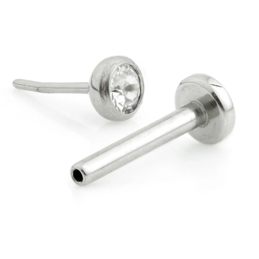 Threadless Ti Labret with Pop In Gem Ball